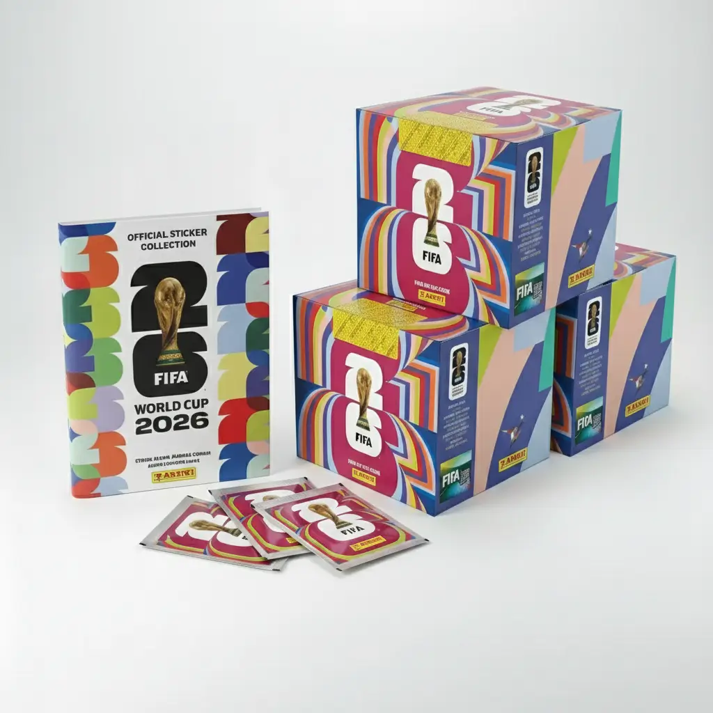 Álbum oficial Campeonato do Mundo 2026 Mundial capa dura com saquetas de cromos dourados